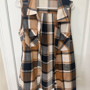 BloomChic Kids Plaid Dress in Tan and Black